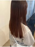 シースルーマッシュハイライトセミロングブリーチなしカラーボブ
