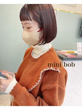 アグ ヘアー グリット 太子橋今市店(Agu hair grit) ミニボブ×ワインレッドカラー