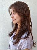ミディアムヘア/暗めカラー/グランマッシュ/塚口