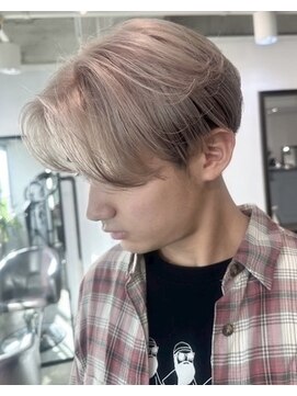 センターパート/ココアブラウン/フェザーパーマ