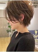 小顔に見せるショートボブ/髪質改善/ハイライト/白髪ぼかし