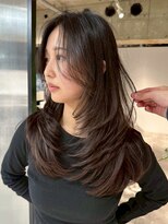 シオン(shion)&nbsp;ロング顔周りレイヤーおくれ毛グレージュ_ba579941