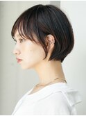 表参道白髪ぼかしウルフショートボブベージュアッシュグレージュ