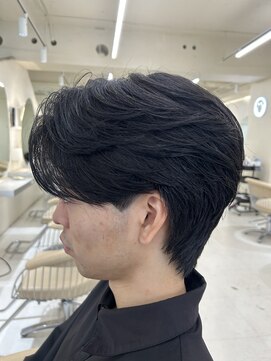 ニコ トウキョウ ヨコハマ(nico) メンズセンターパートウルフセンターパートニュアンスパーマ襟足