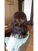 20代30代 ミディアム パープル グラデーション 巻き髪