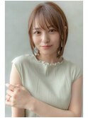 大人かわいい前髪セシルカットココアブラウンフリンジウェーブ