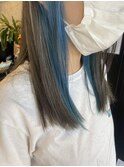 シルバーグレージュ×ターコイズブルー