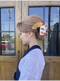 お祭りhair/祭りヘア/シニヨンヘア
