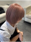 10893艶髪ホワイトブロンド切りっぱなしボブマロンベージュ