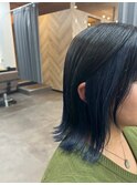 インナーカラー黒×ネイビー【TELA HAIR東金】