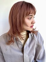 ピークアブー 原宿ハラカド(PEEK-A-BOO) ロングウルフ/ロングレイヤー/姫カット/ピンクブラウン