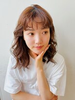 デジタルパーマ イメチェン チェリーブラウン ヘアアレンジ