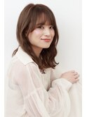 ミディアムレイヤーフェイスレイヤーブラウンベージュ