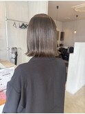30代40代◎小顔切りっぱなしボブ白髪ぼかしボブ×グレージュ