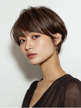 レリーノーブル 西宮北口(RelyNoble) 40代丸みショート×美肌カラーで透明感＆若見え[西宮北口]