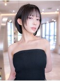 20代30代大人かわいい暗めカラーレイヤーボブ
