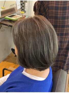 ノンジアミンカラーザクロペインターで白髪ぼかし白髪染め