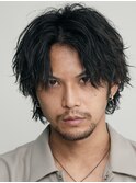 原宿ツイストスパイラルパーマセンターパートウルフスタイル