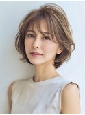 大人ショートボブ白髪ぼかし脱白髪染め似合わせ30代40代50代60代