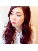 脱力系ナチュラルウェーブ×チェリーレッド