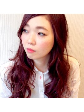 ボノスヘアー(BONOS hair) 脱力系ナチュラルウェーブ×チェリーレッド