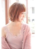 切りっぱなし☆ボブ 小顔 ブランジュ ダブルバング