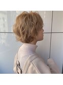 耳かけ ウェーブパーマ フォギーベージュ &nbsp;スリークボブ
