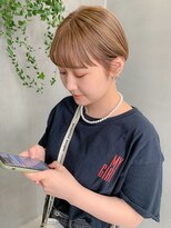 テトヘアー(teto hair) マッシュショート、ミルクティベージュ、ハイトーンカラー