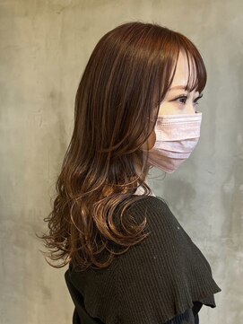 キングダム 港南台店 KINGDOM ロングヘア×ピンクベージュ