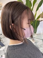 ルートエイチ 市川(Root H) 前髪マチルダボブピンクベージュインナーグレージュ