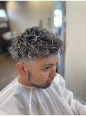 フェード×パーマ×ホワイトハイライト
