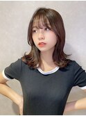 大人かわいい/レイヤーロング/グレーベージュ/前髪パーマ/錦糸町