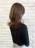 くびれレイヤスタイル☆ベージュブラウン20代30代40代