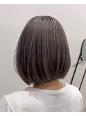 黒髪/グレーベージュ/レイヤーロング/前髪パーマ/髪質改善