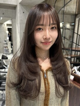 サイン 渋谷(SIGN) 韓国ヘアーハッシュカットレイヤーカットグレージュブリーチ無し