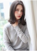 似合わせくびれ小顔カットネビージュワンレンひし形ボブルフ黒髪