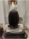 ラベンダーブラウンナチュラル外はねミディアム