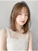 うる艶髪セミディ大人可愛いナチュラルカール似合わせカット