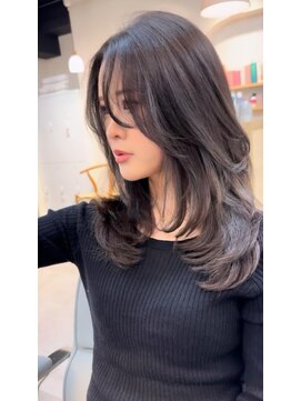 カラ フクオカ(Cara FUKUOKA) 【ミディアムレイヤー&ショコラグレージュ】《福岡暗髪カラー》