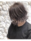 ＃ハイライト＃バレイヤージュ＃白髪ぼかし＃ボブ