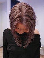 カシェル トウキョウ(Cashel Tokyo)&nbsp;ハイトーンボブ ピンクラベンダー 切りっぱなしボブ ベージュ