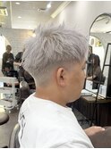 メンズ刈り上げベリーショート/ホワイトシルバーベージュ