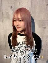 コワファースト長崎シャンプーボーイ 2nd(COIFF1RST 長崎 SHAMPOO BOY) 長崎レイヤー ピンク×ブラウン 韓国 裾カラー