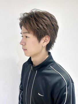 ネオリーブウリ 二子玉川店(Neolive uri) ブルーブラックフェザーパーマサーフカールセンターパート