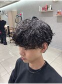 フェザーパーマニュアンスセンターパート刈り上げ眉カット洋光台