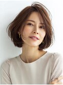 白髪ぼかし脱白髪染め似合わせショートボブ40代50代60代