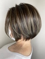 モルニ(MORNI)&nbsp;アッシュグレー_マロンベージュ Aラインボブ かきあげ