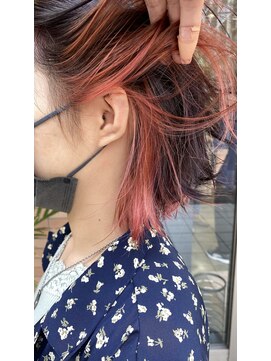 エイチ エアー ダヴ H air DAV調布北口 インナーカラー  サーモンピンク