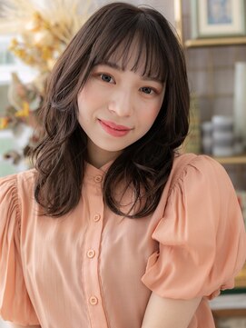 カバーヘア イヴ 戸頭店(COVER HAIR EVE) 大人かわいいダークアッシュゆる巻きロングa戸頭20代30代40代