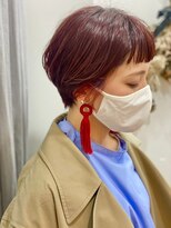 リブロ(liblo)&nbsp;ショートバングのショートボブ × ピンクブラウン【liblo】